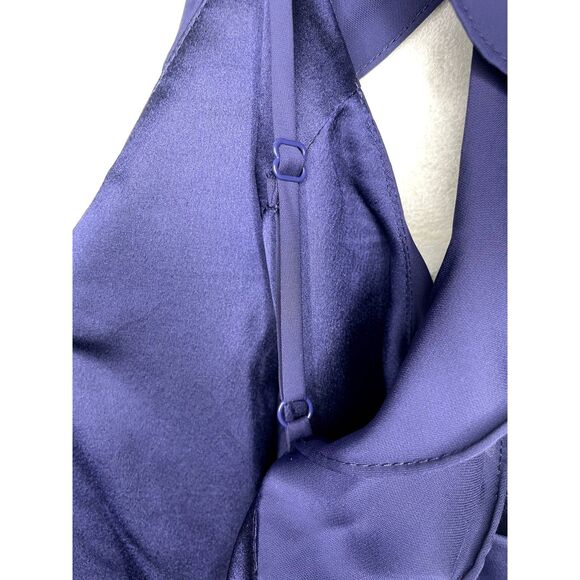 NWT Revolve Ruffle Sleeve Mini Dress Size M - Navy/Plum - Picture 8 of 9